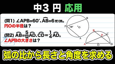 弧 角度|【円】弧と中心角と円周角：弧の比から長さと角度を。